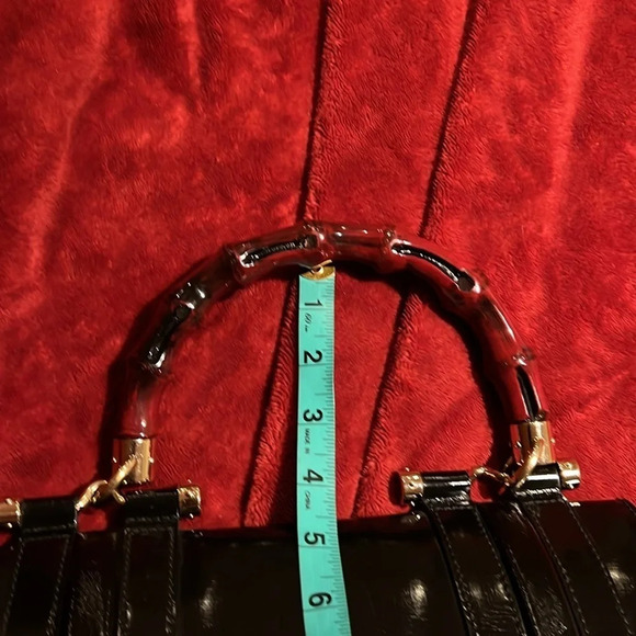 ❤️🥂Host Pick🎉❤️ Gucci Dialux coated  Canvas Pop Bamboo Top handle Satchel bag - Picture 14 of 16